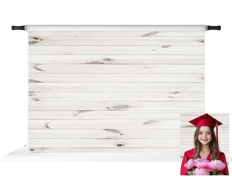 Kate 7x5ft Rustic Wood Shiplap Backdrop for Photography Vintage Retro White Wood Plank Texture Backgrounds Party Decoration Backdrops Studio Photo Props - Image 1
